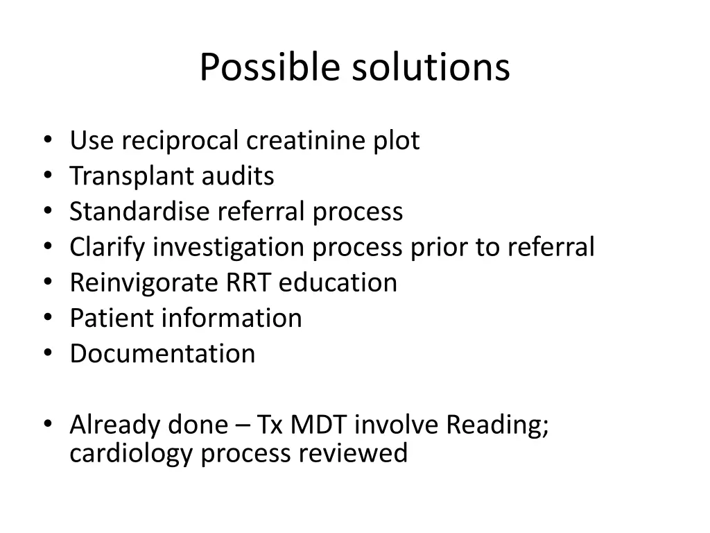 possible solutions