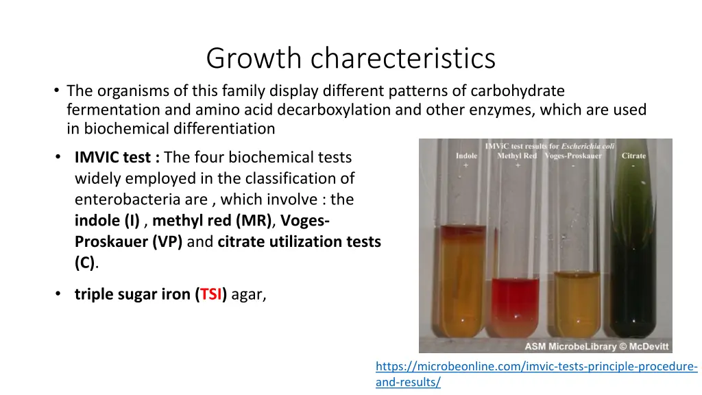 growth charecteristics