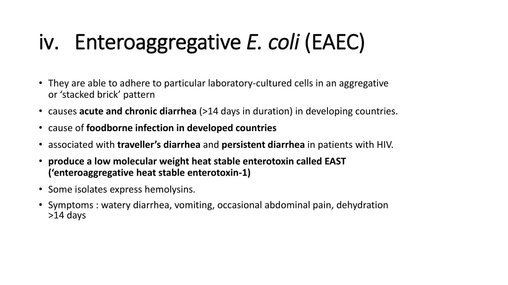 iv iv enteroaggregative enteroaggregative e coli
