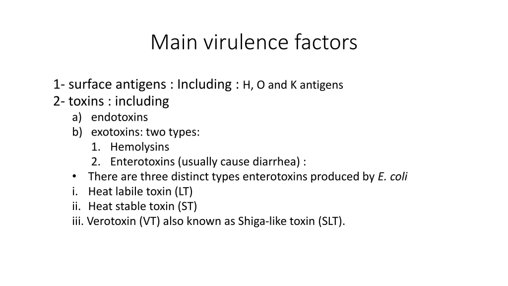 main virulence factors 1