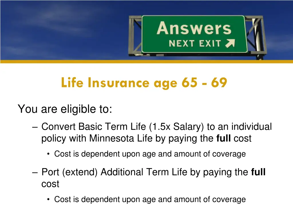 life insurance age 65 69