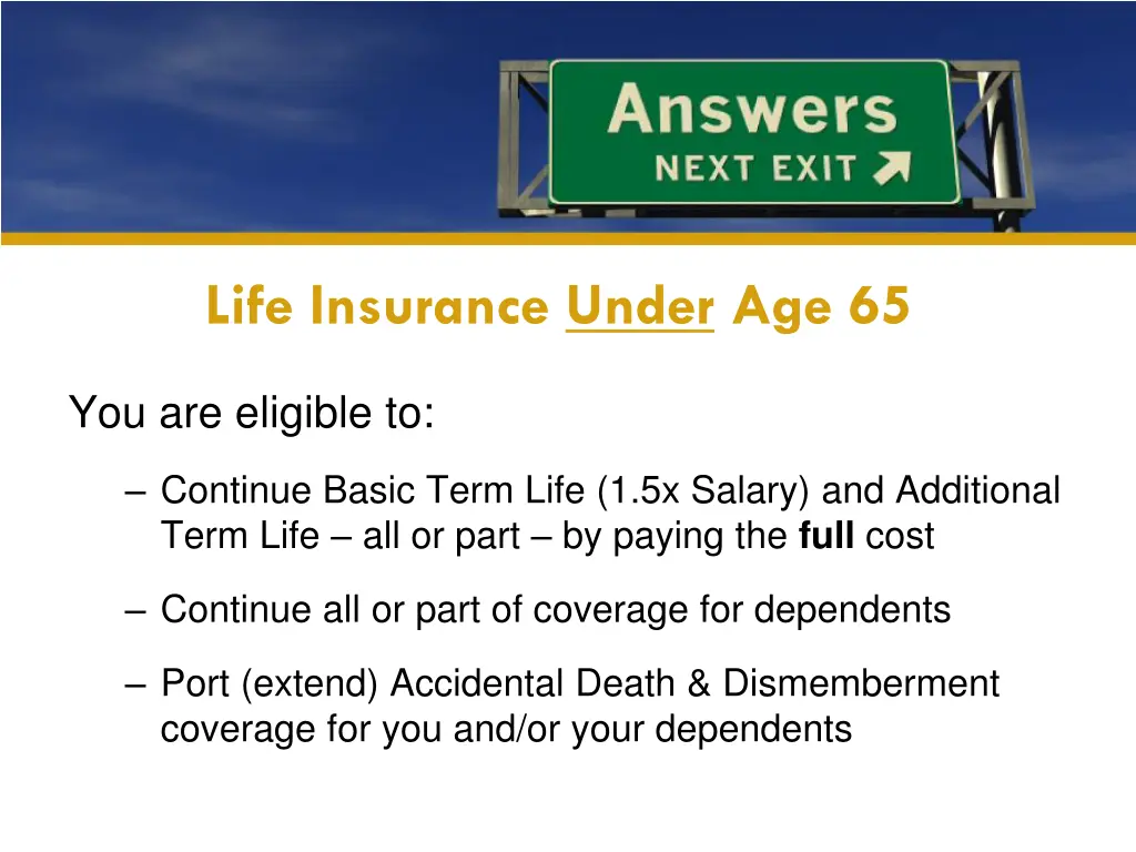 life insurance under age 65