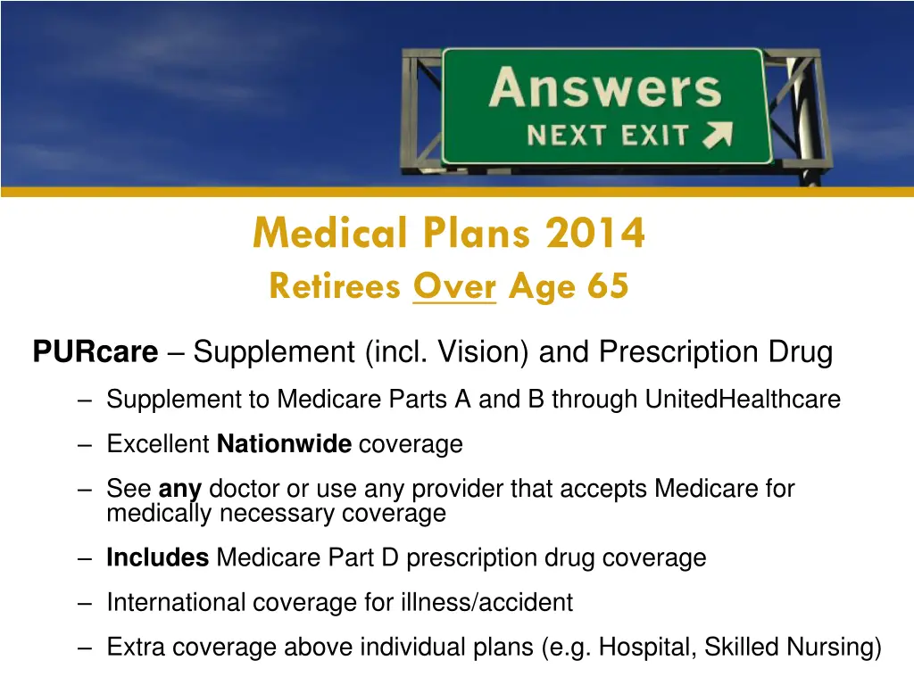 medical plans 2014 retirees over age 65