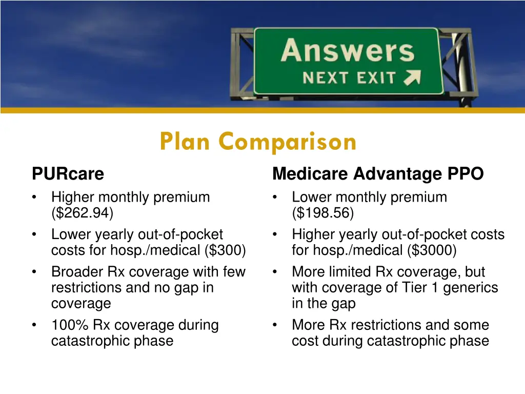 plan comparison