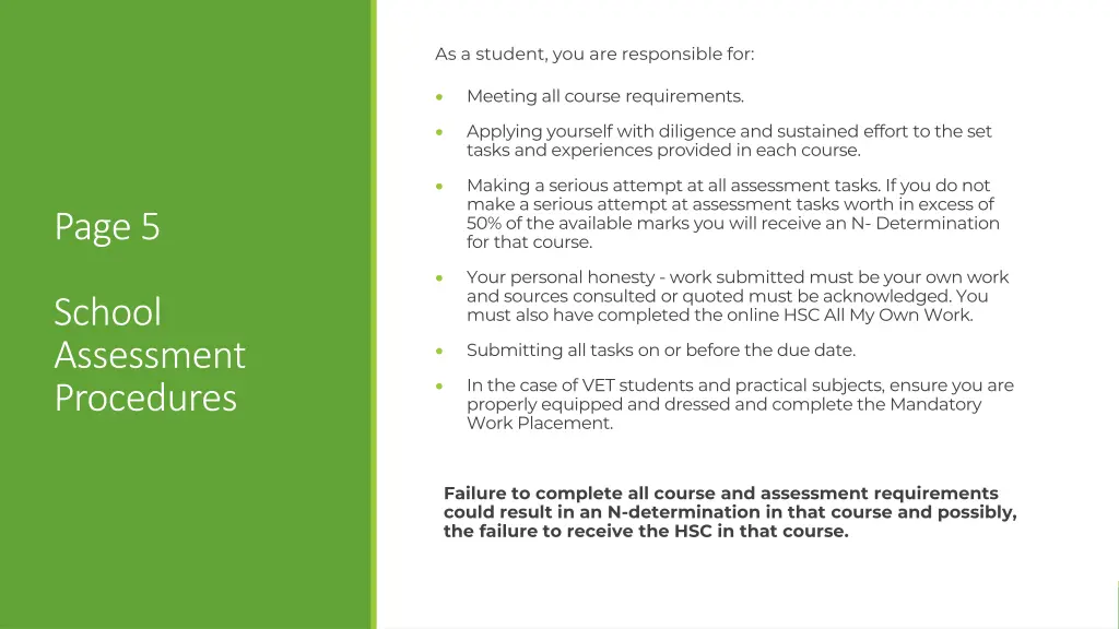 as a student you are responsible for