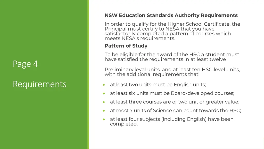 nsw education standards authority requirements