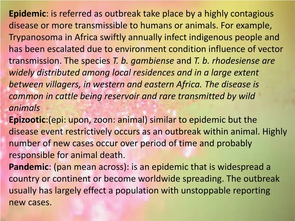 epidemic is referred as outbreak take place