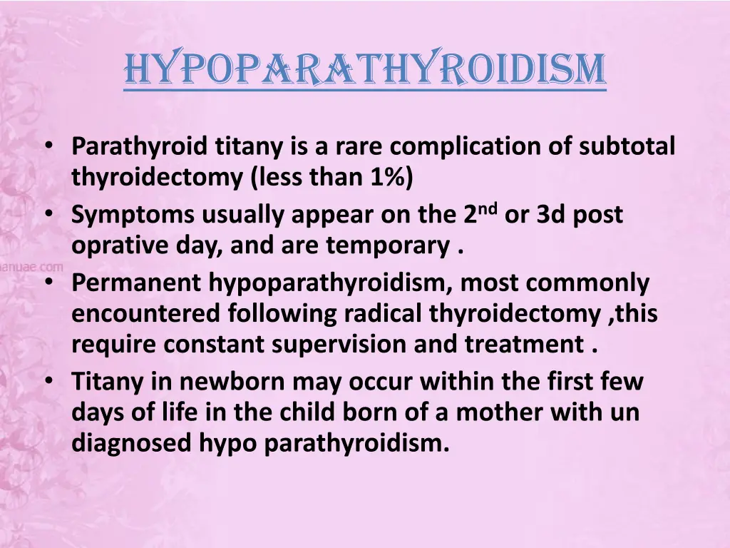 hypoparathyroidism