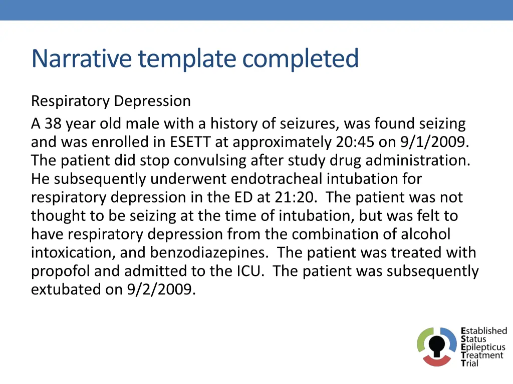 narrative template completed