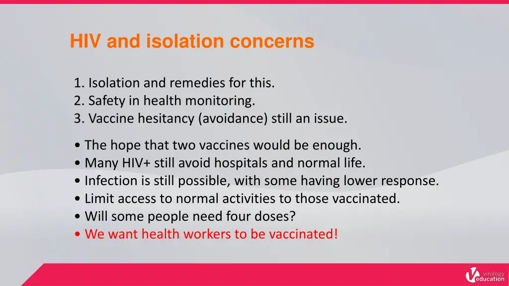 hiv and isolation concerns