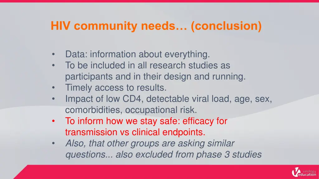 hiv community needs conclusion