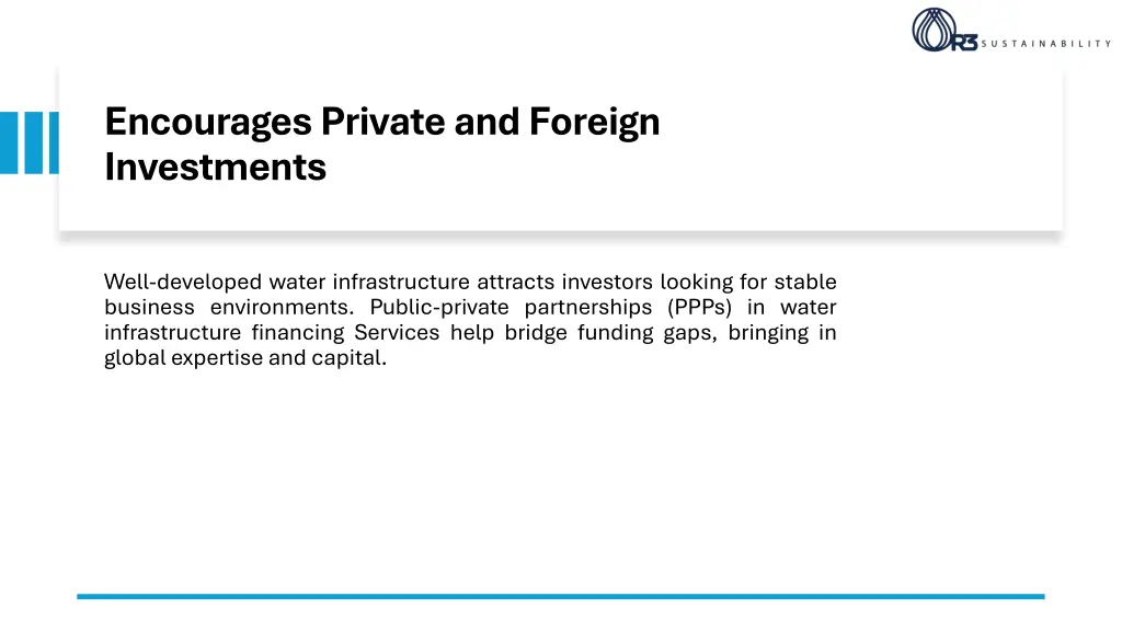 encourages private and foreign investments