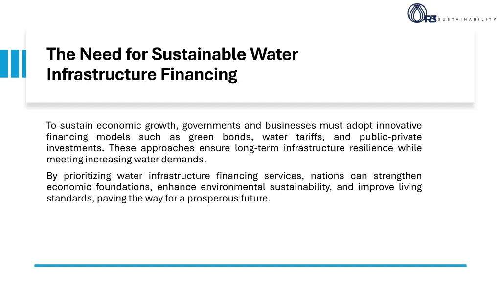 the need for sustainable water infrastructure