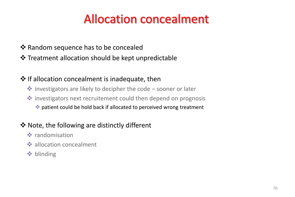 allocation concealment