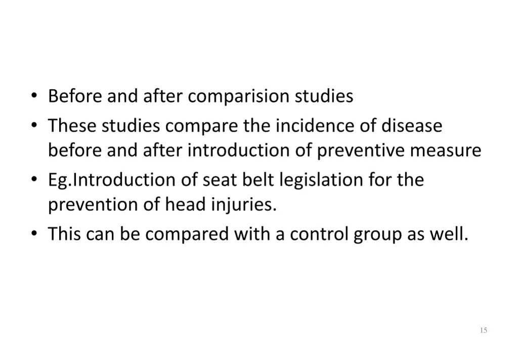 before and after comparision studies these