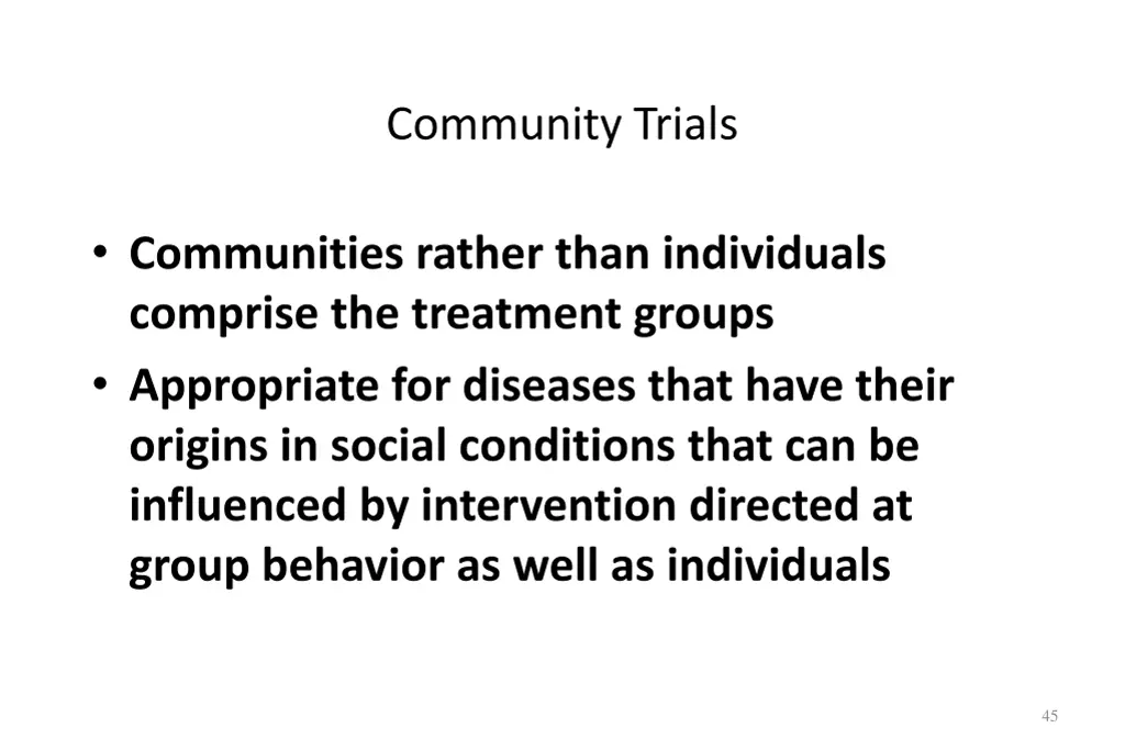 community trials