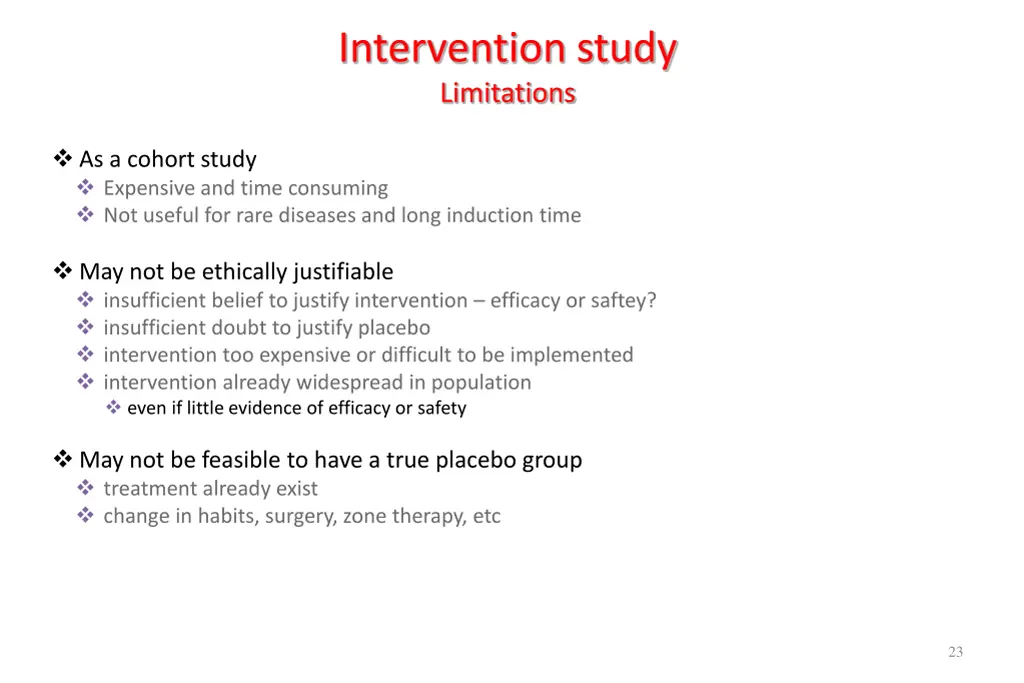 intervention study limitations