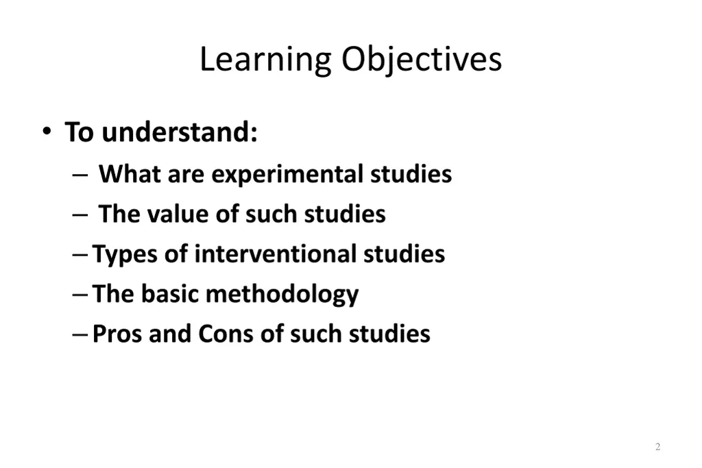 learning objectives