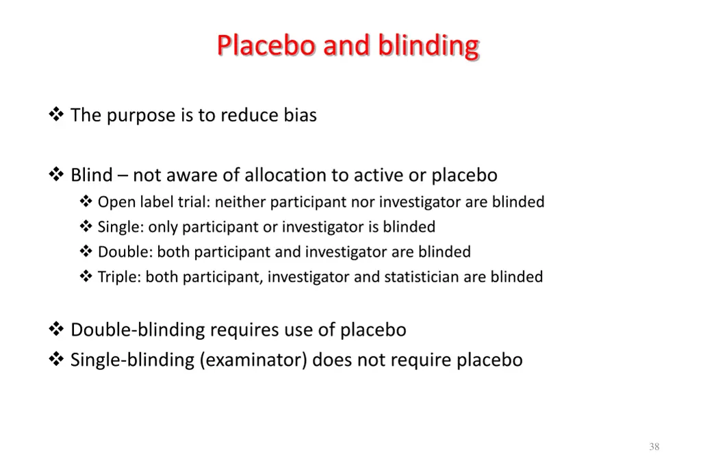placebo and blinding
