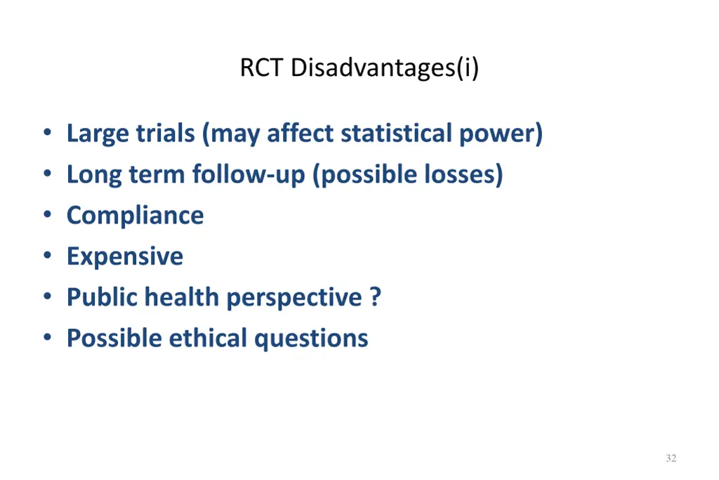 rct disadvantages i