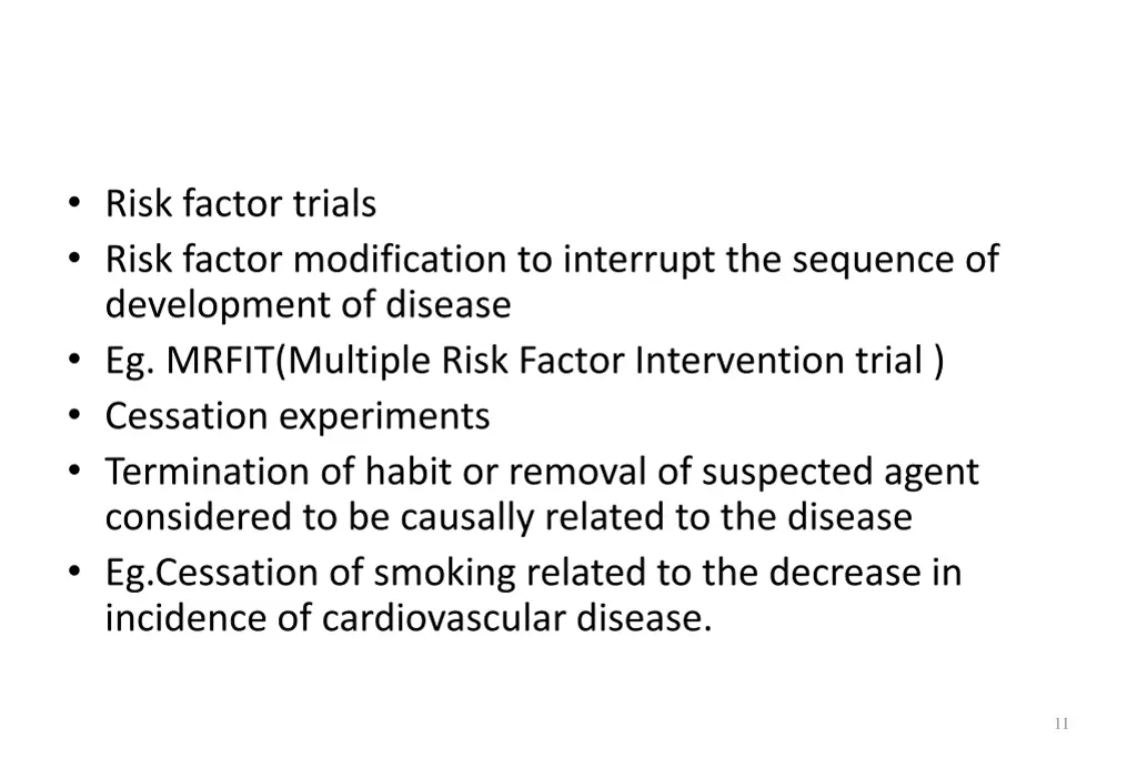 risk factor trials risk factor modification