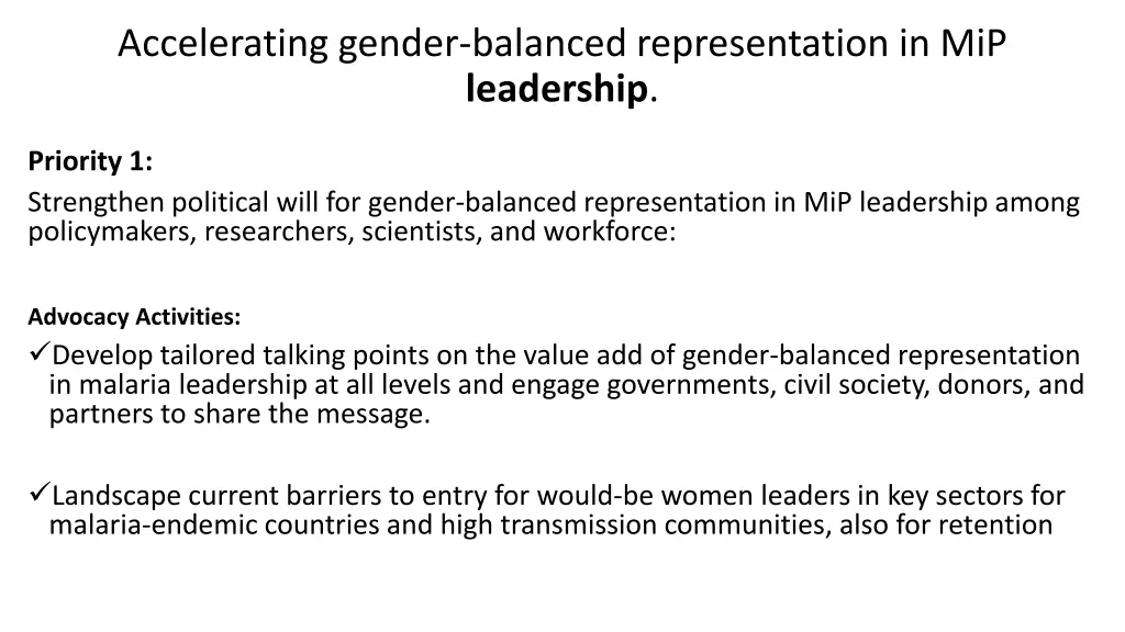 accelerating gender balanced representation