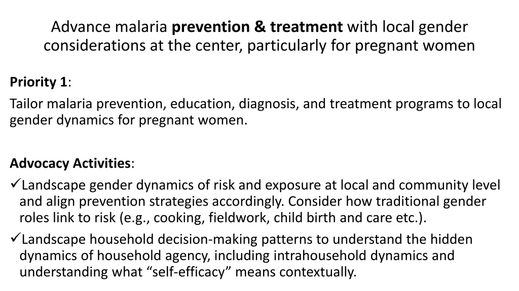advance malaria prevention treatment with local