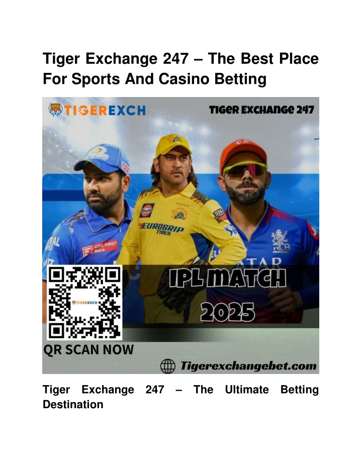 tiger exchange 247 the best place for sports