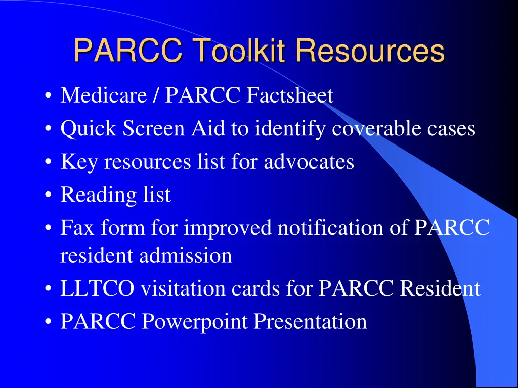 parcc toolkit resources