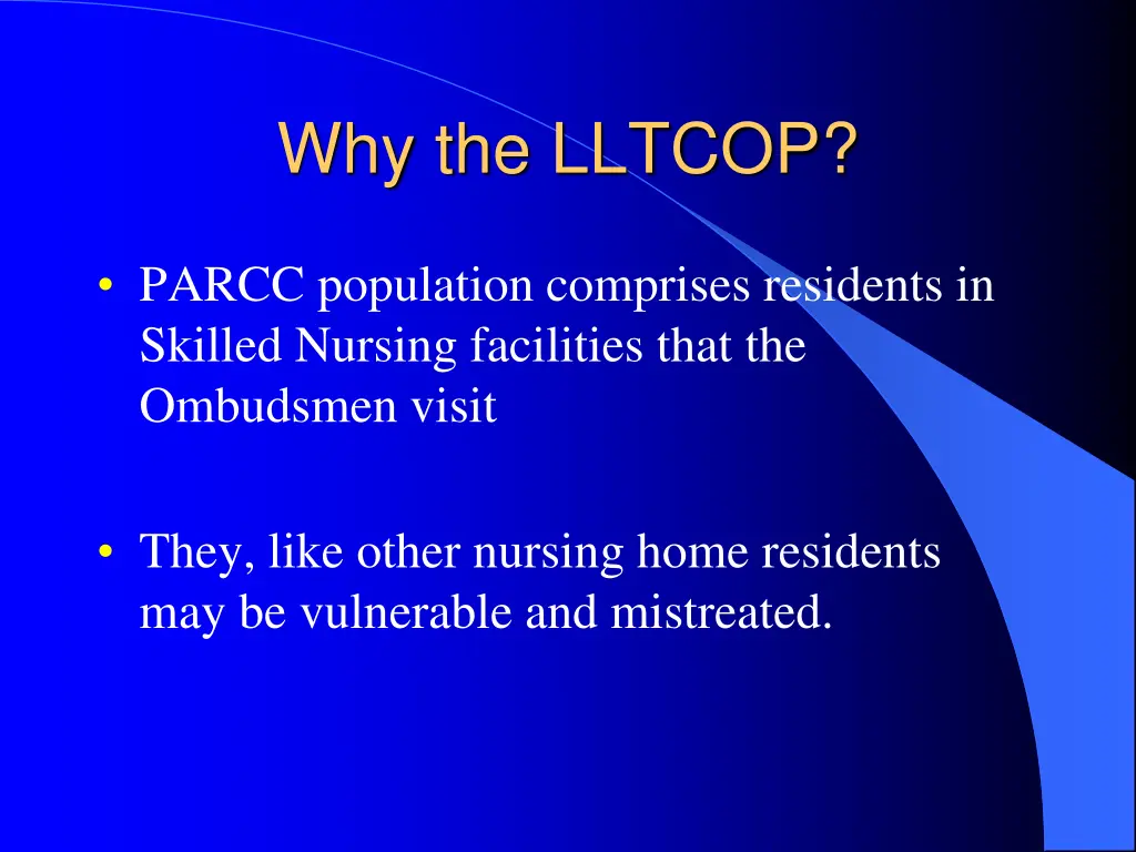 why the lltcop