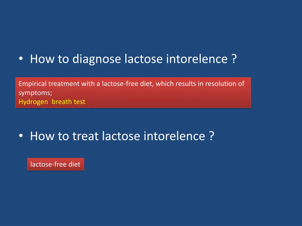 how to diagnose lactose intorelence