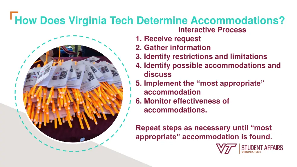 how does virginia tech determine accommodations