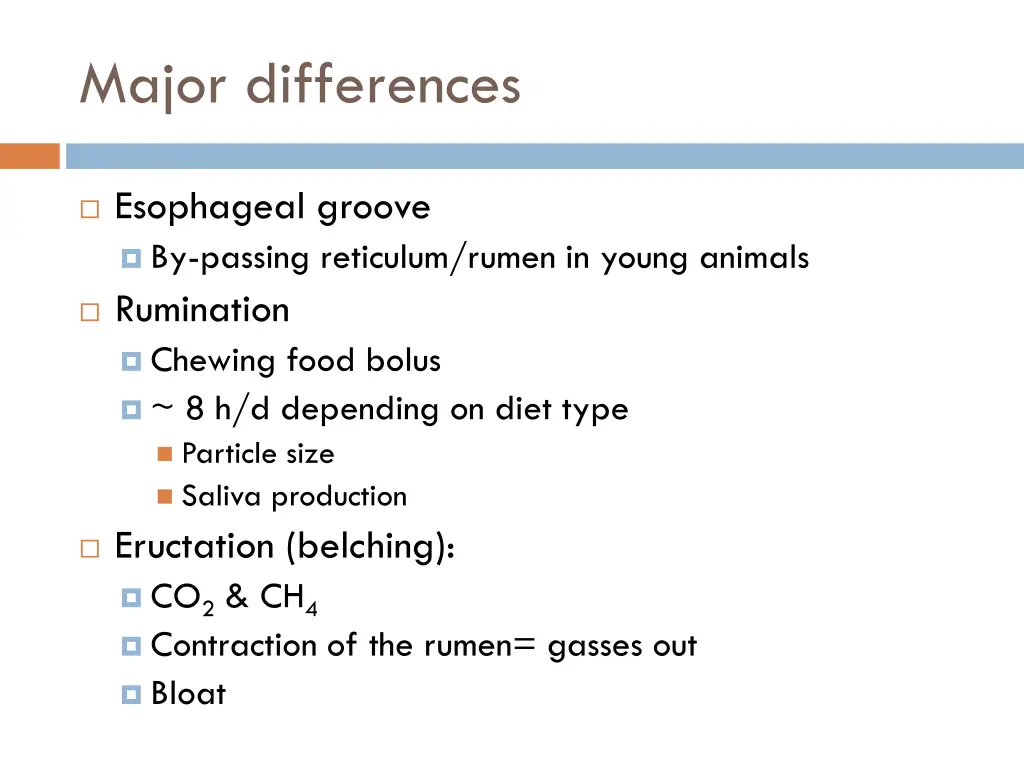 major differences