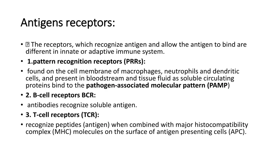 antigens receptors antigens receptors