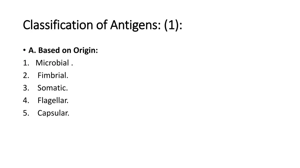 classification of antigens classification 1