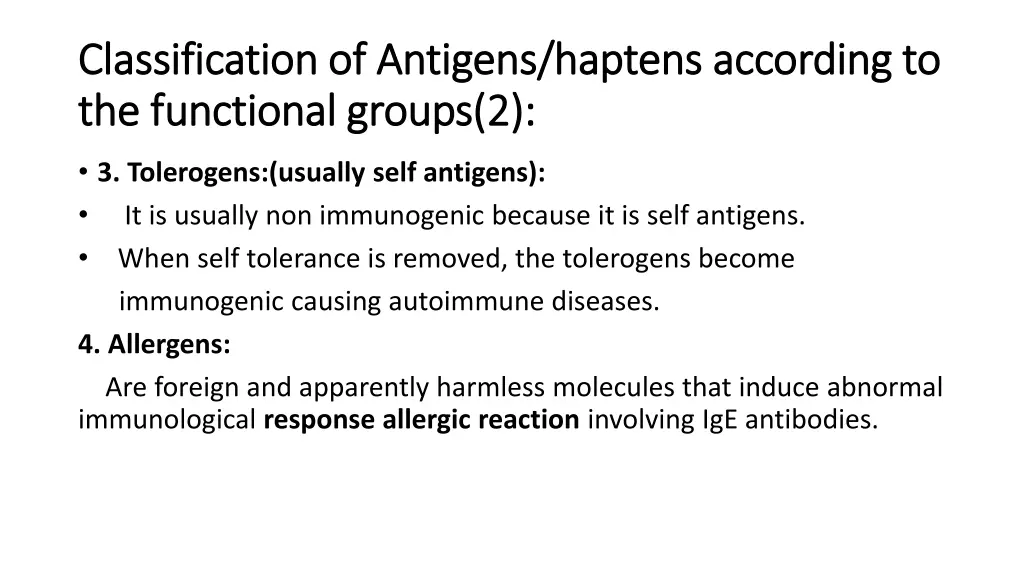 classification of antigens classification