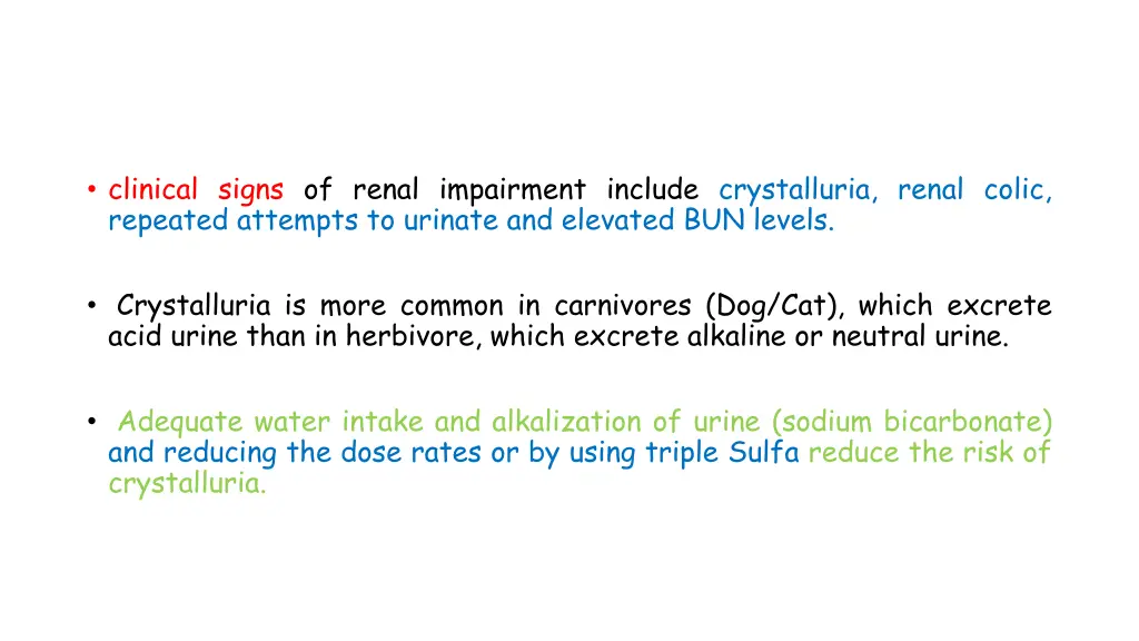 clinical signs of renal impairment include