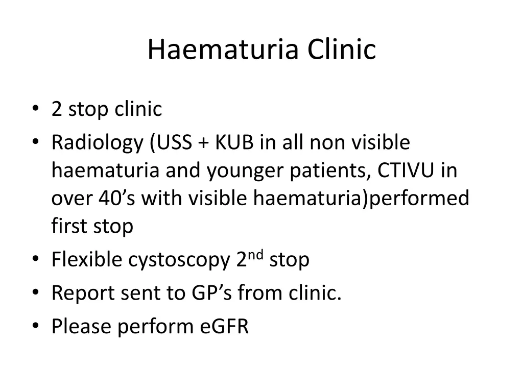 haematuria clinic
