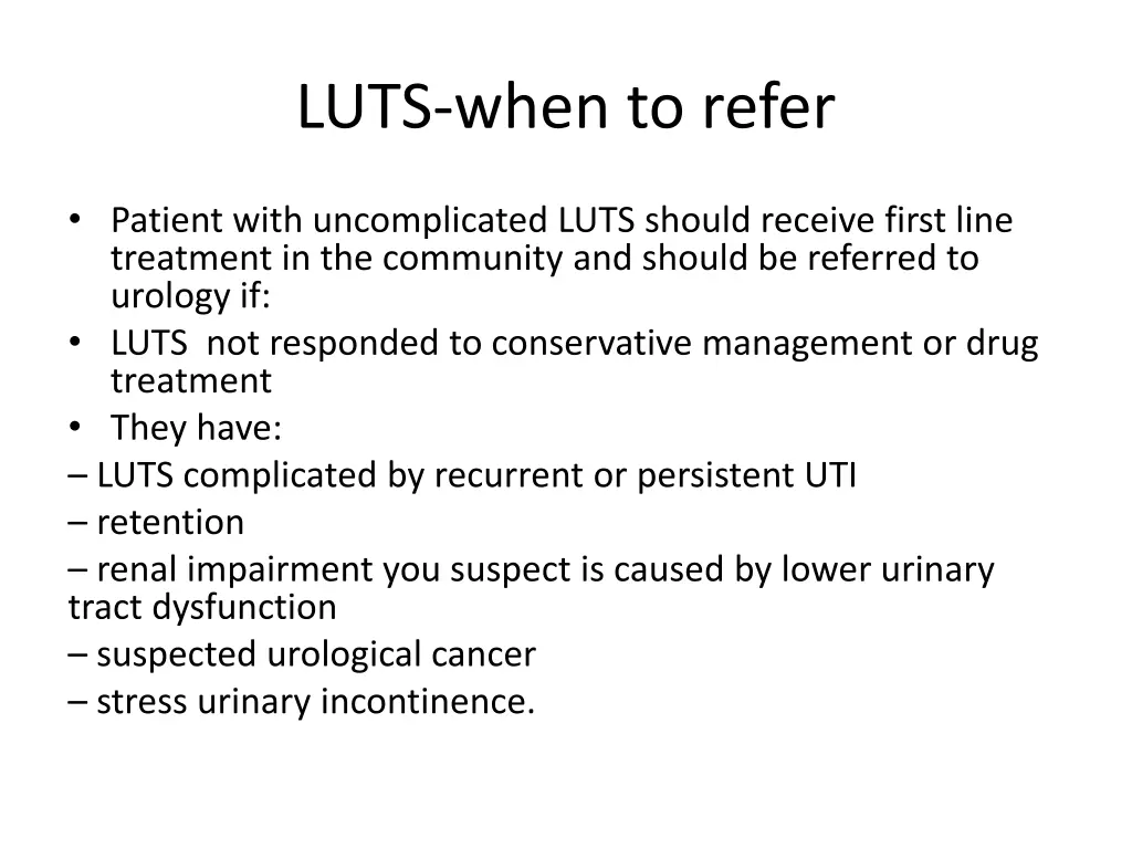 luts when to refer