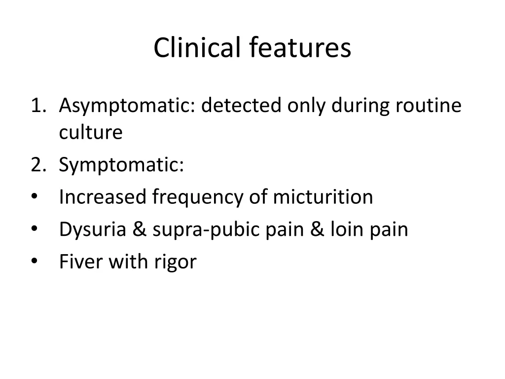 clinical features