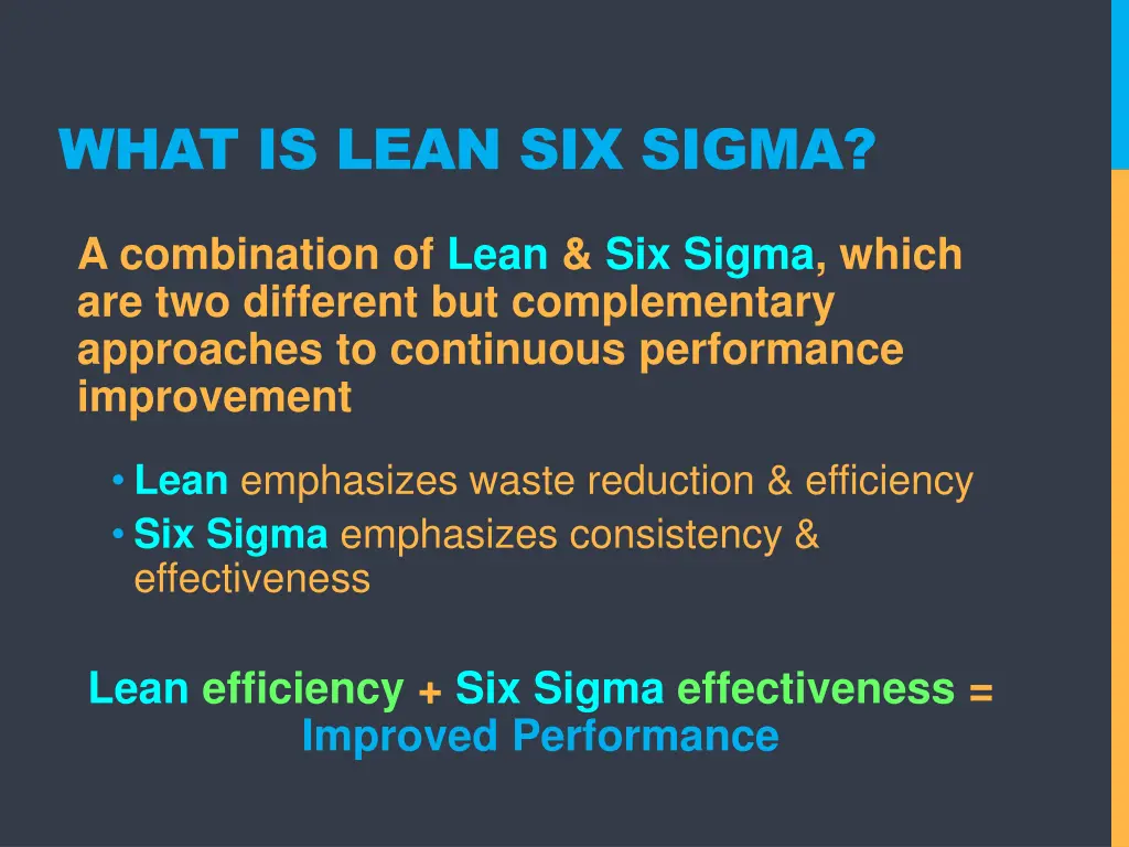 what is lean six sigma 1