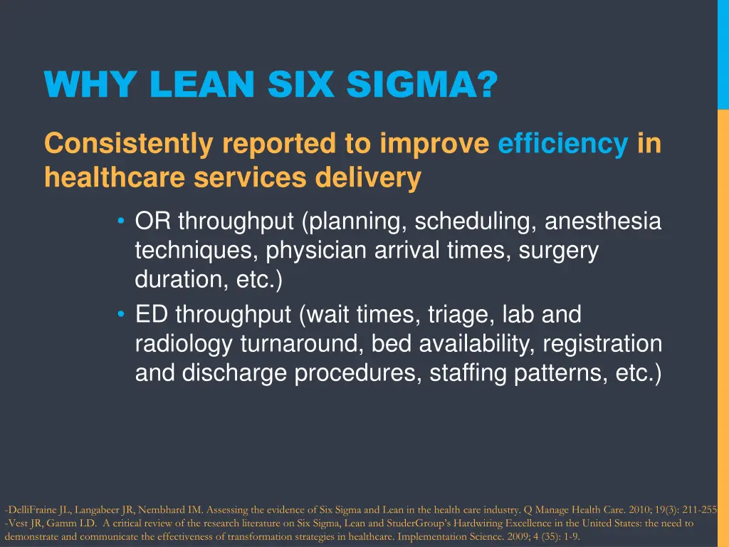 why lean six sigma 1