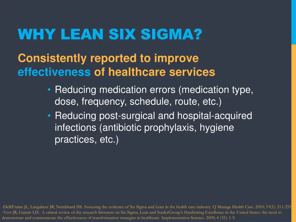 why lean six sigma 2