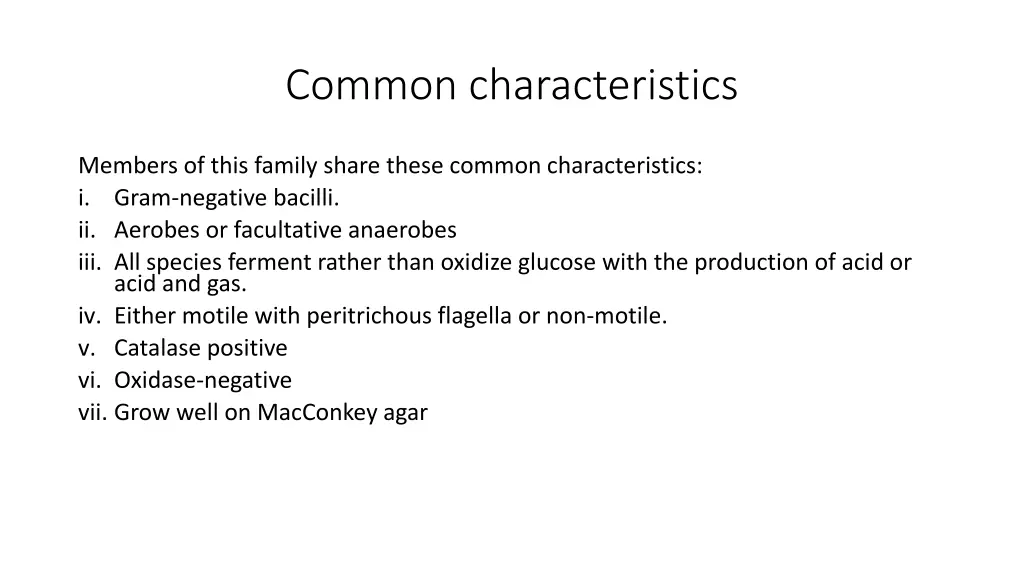 common characteristics