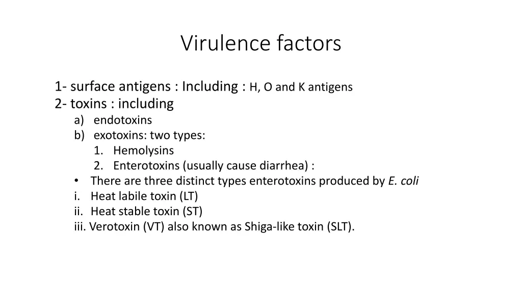 virulence factors