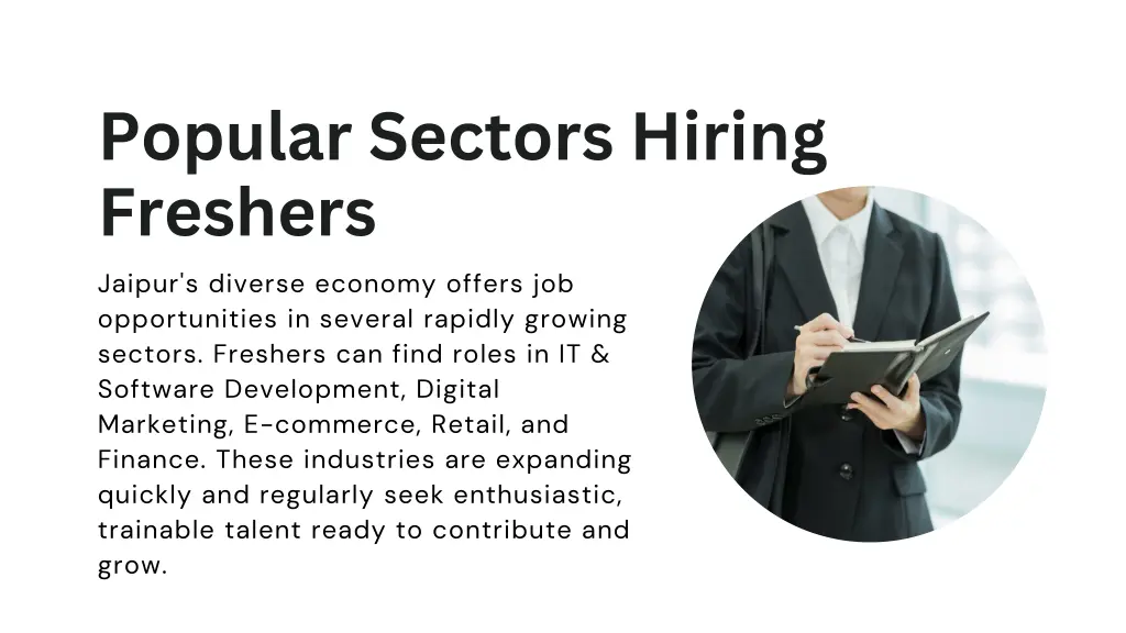popular sectors hiring freshers jaipur s diverse