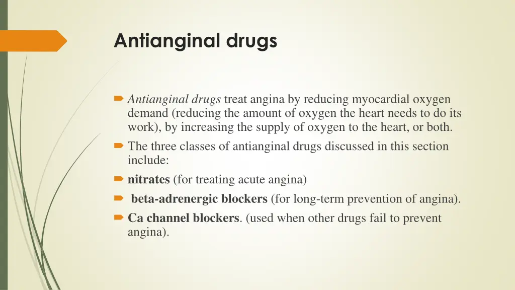 antianginal drugs