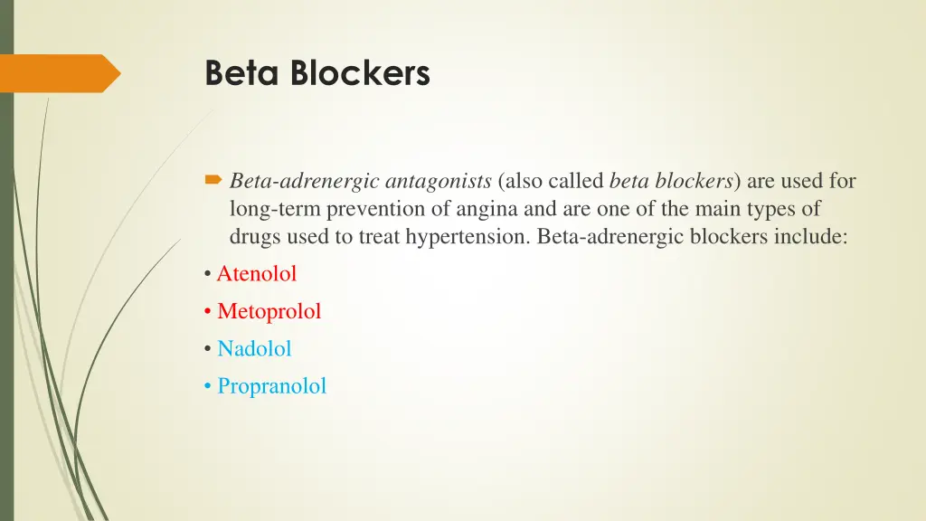 beta blockers