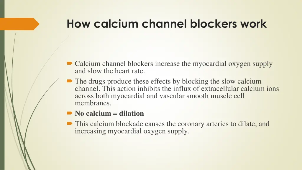 how calcium channel blockers work