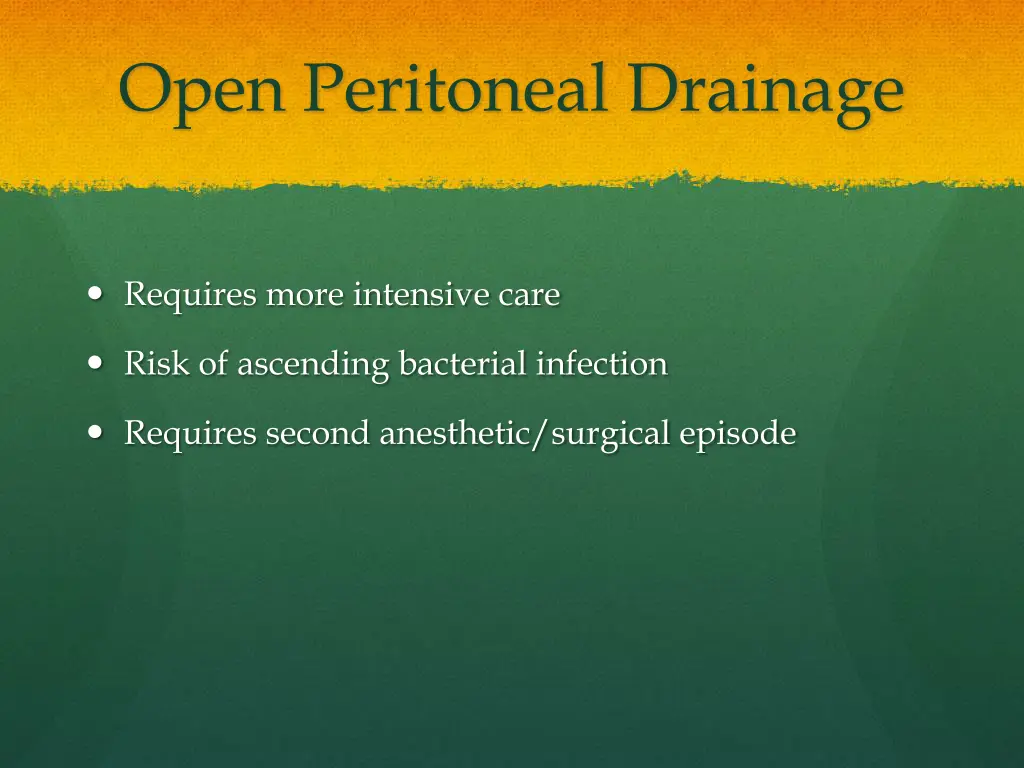 open peritoneal drainage